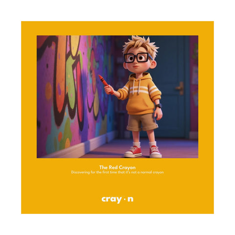 The Red Crayon 18"x18" Poster (yellow)